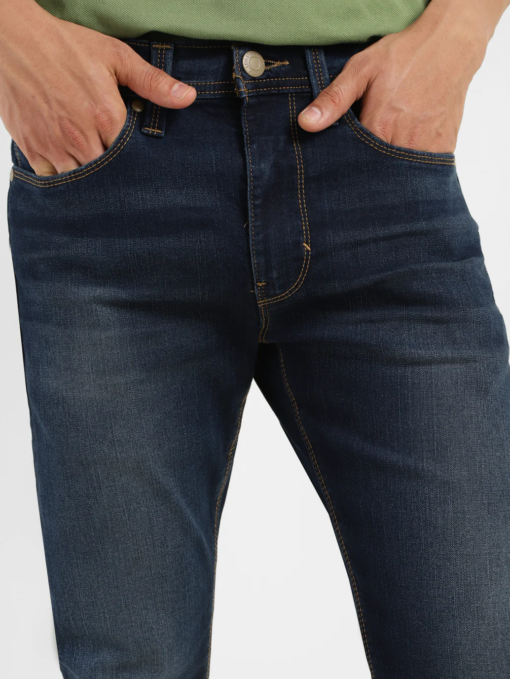 Men's Blue Skinny Fit Mid Rise Jeans - Image 4