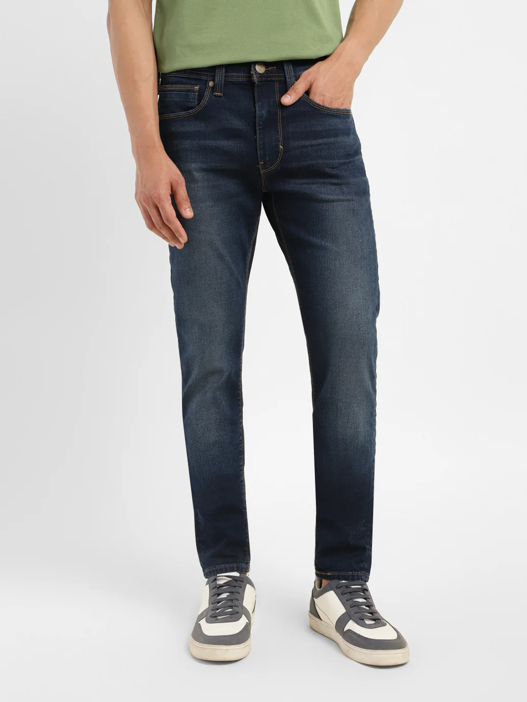 Men's Blue Skinny Fit Mid Rise Jeans - Image 7
