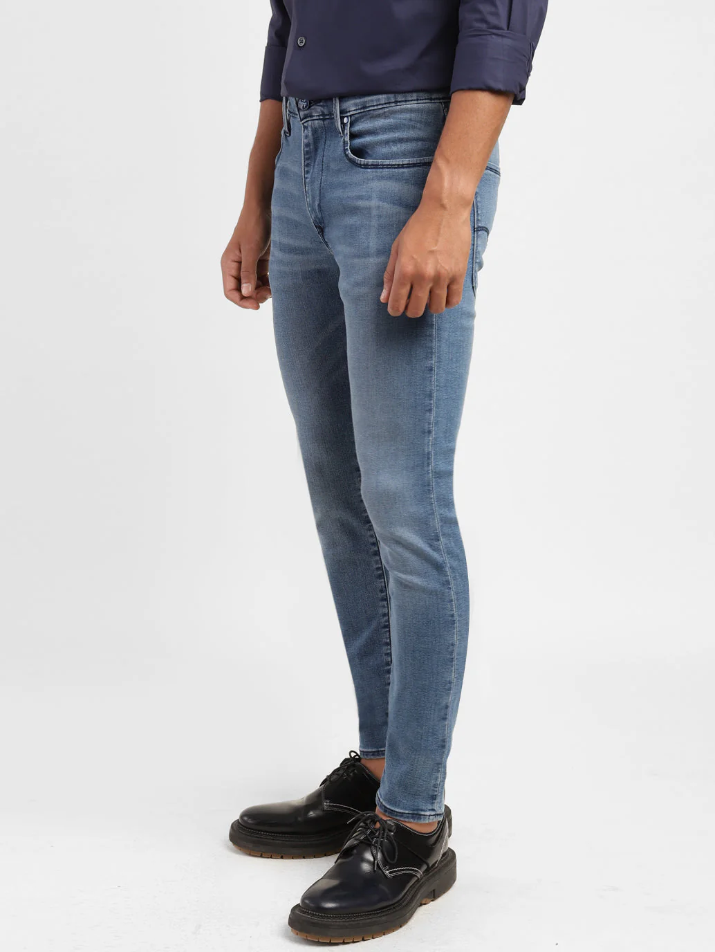 Men's Redloop Blue Skinny Fit Mid Rise Jeans - Image 4