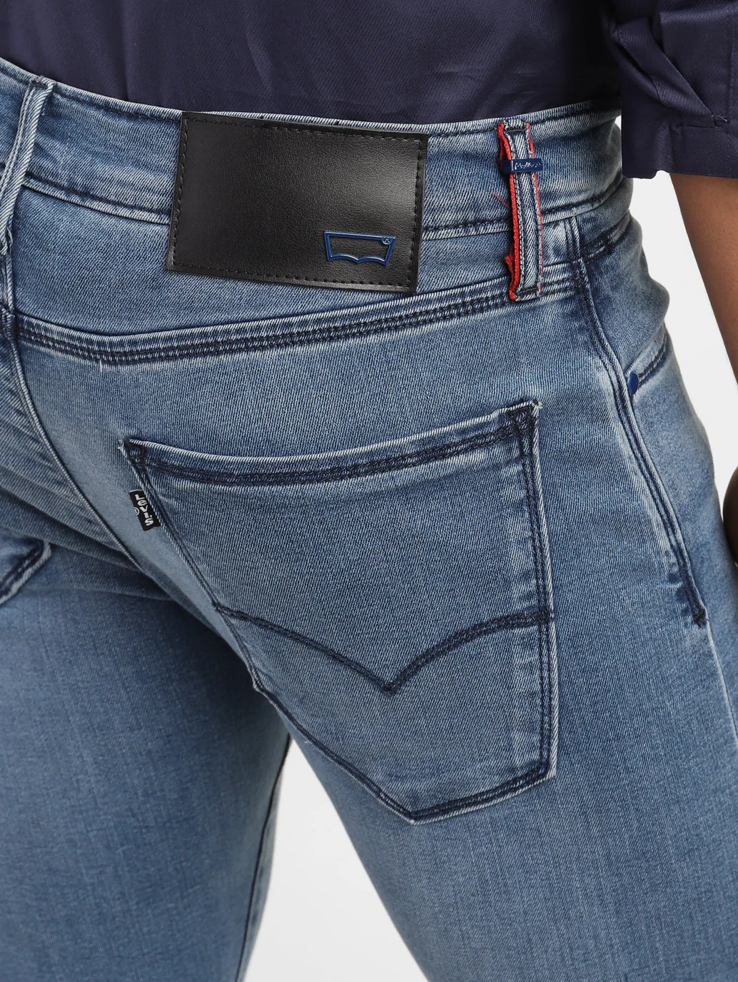 Men's Redloop Blue Skinny Fit Mid Rise Jeans - Image 7