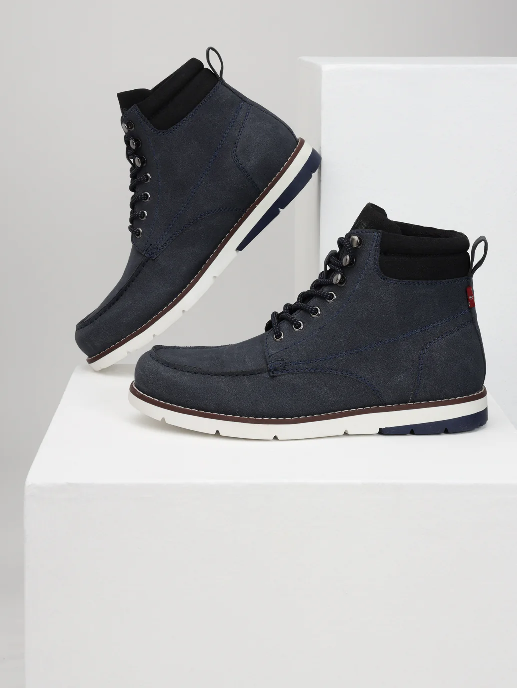 Men's Blue Solid Boots - Image 7