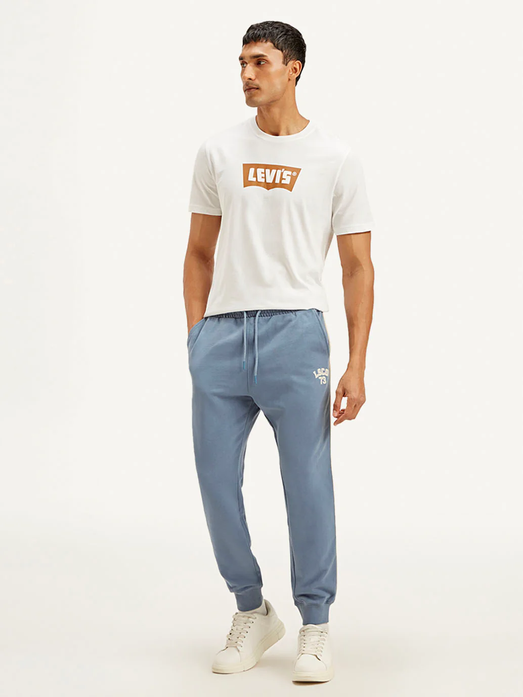 Men's Blue Solid Joggers - Image 2