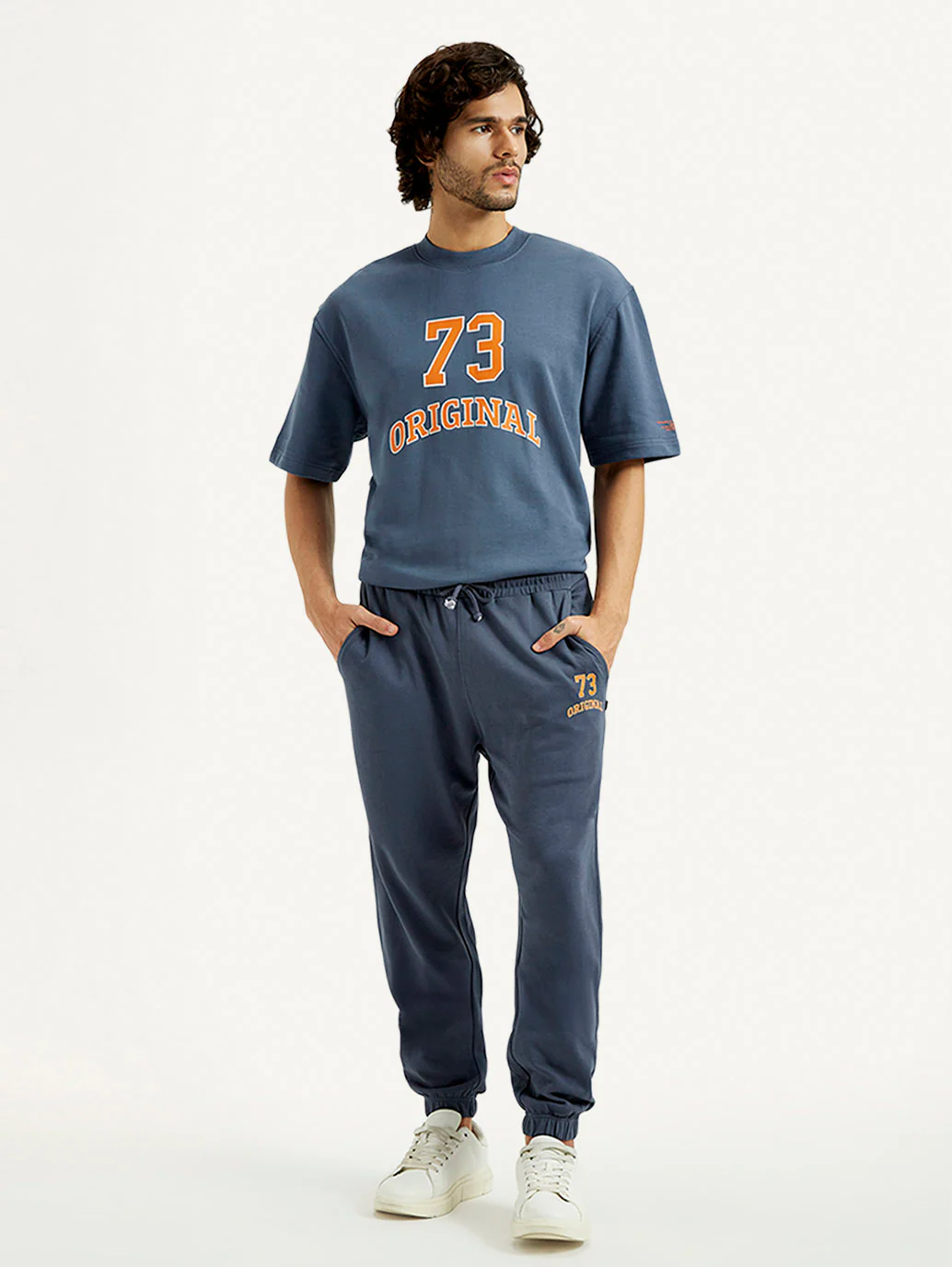 Men's Blue Solid Joggers