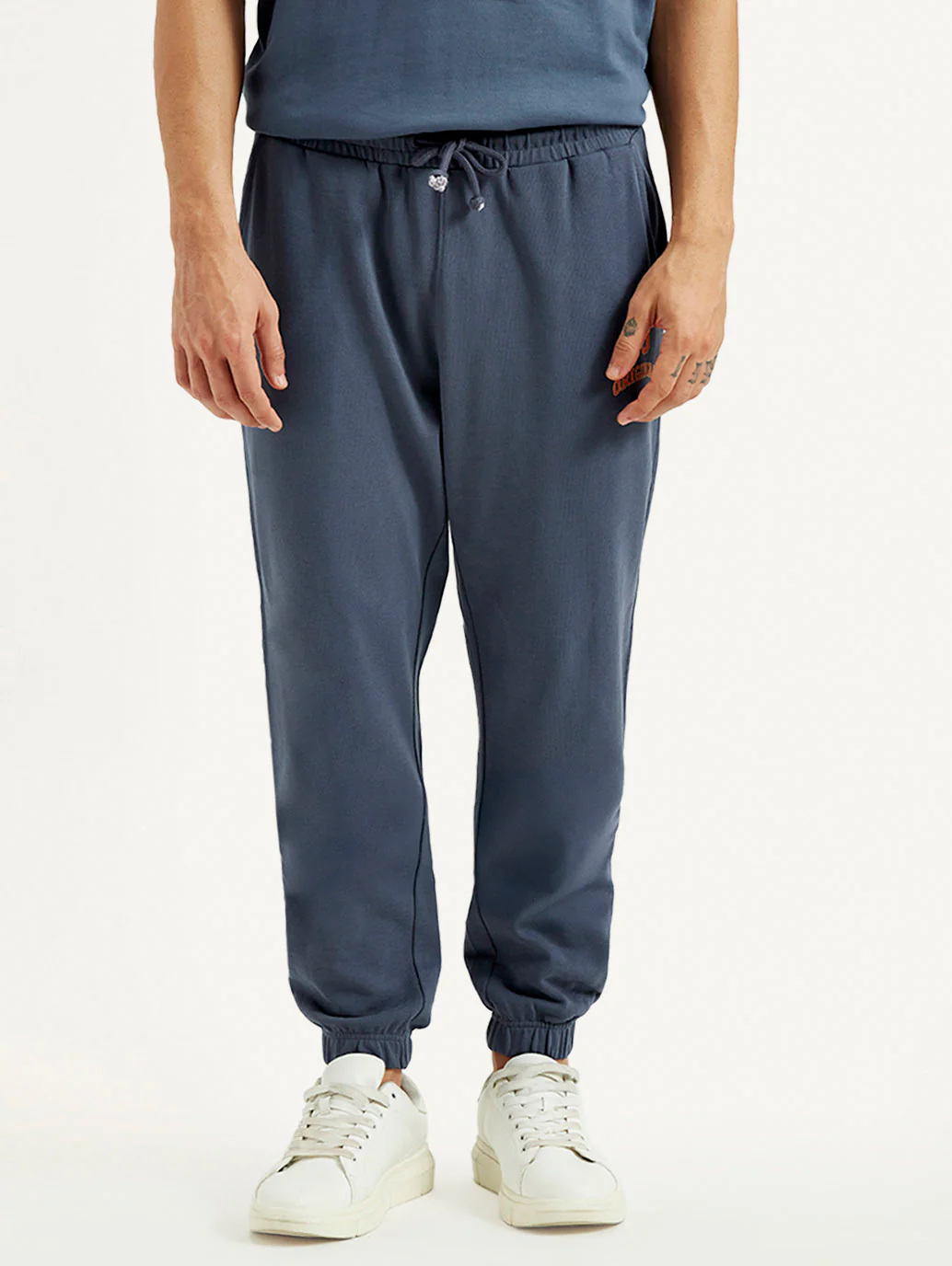 Men's Blue Solid Joggers - Image 2