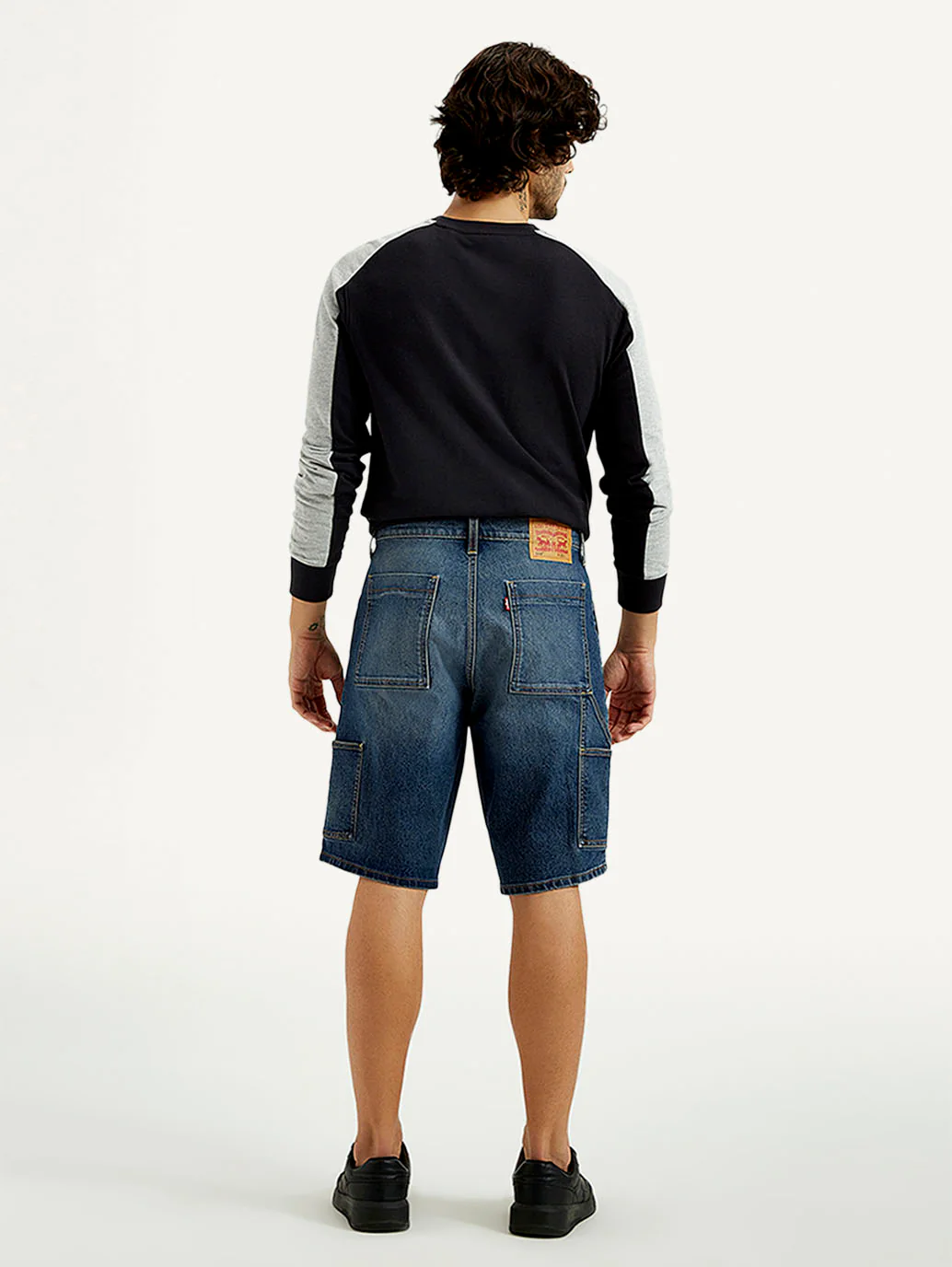 Men's Blue Solid Loose Fit Shorts - Image 2
