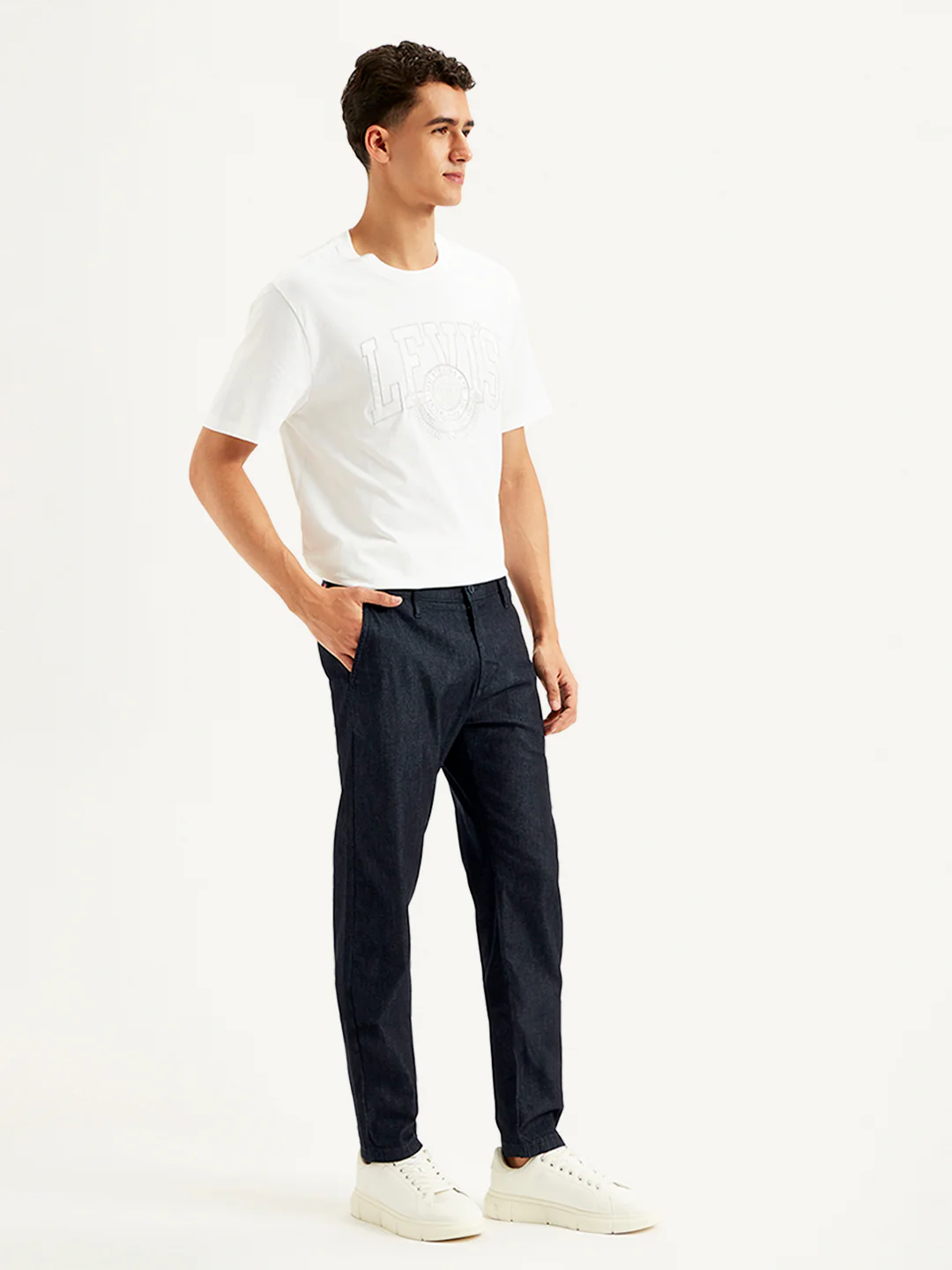 Men's Blue Tapered Chinos - Image 2