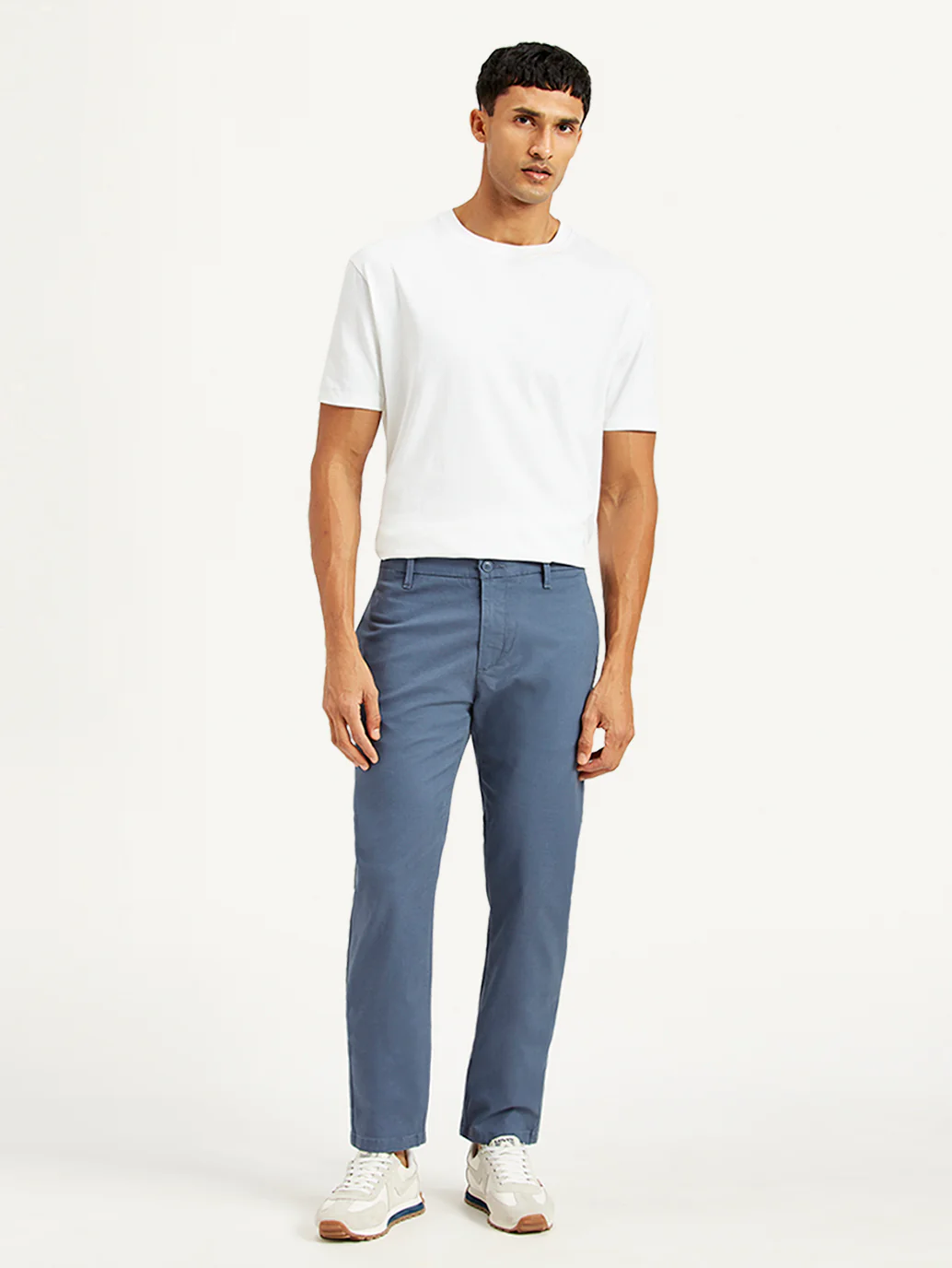 Men's Blue Tapered Chino Trousers - Image 2