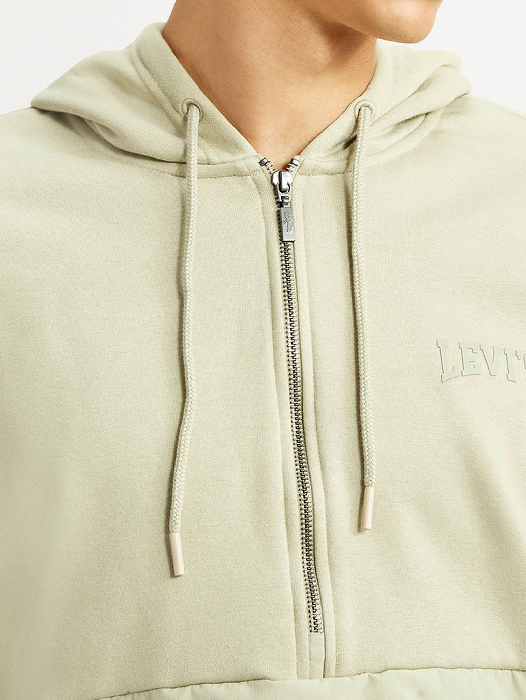 Men's Brand Logo Beige Hooded Sweatshirt - Image 4