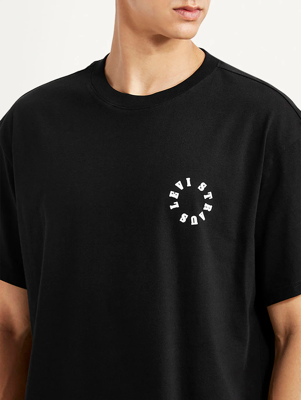 Men's Brand Logo Black Boxy T-shirt - Image 3
