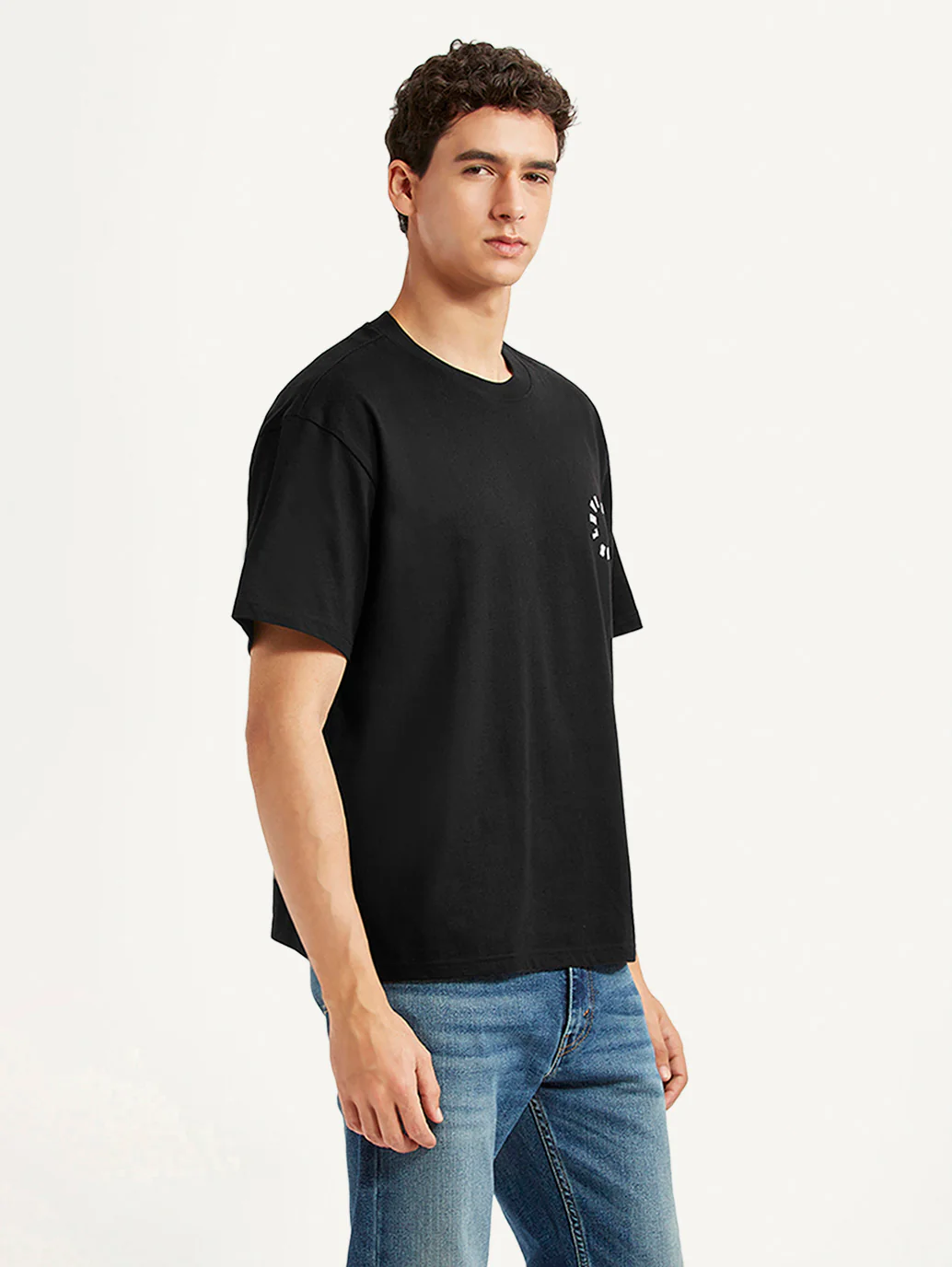 Men's Brand Logo Black Boxy T-shirt - Image 4