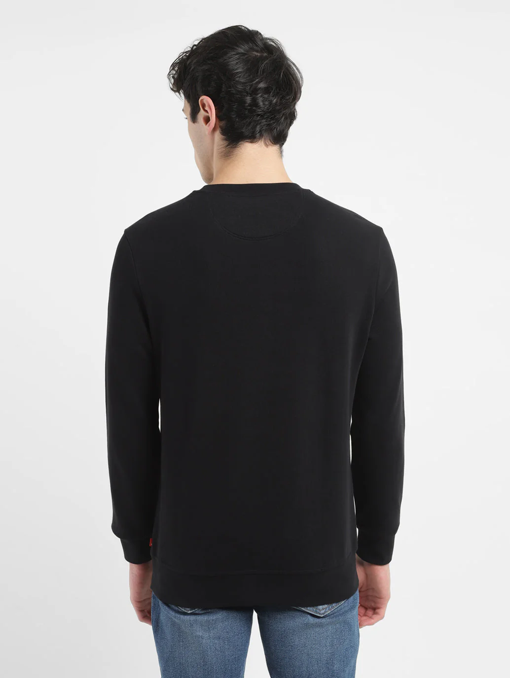 Men's Brand Logo Black Crew Neck Sweatshirt - Image 3