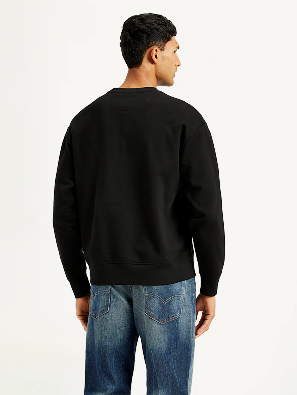 Men's Brand Logo Black Crew Neck Sweatshirt - Image 3