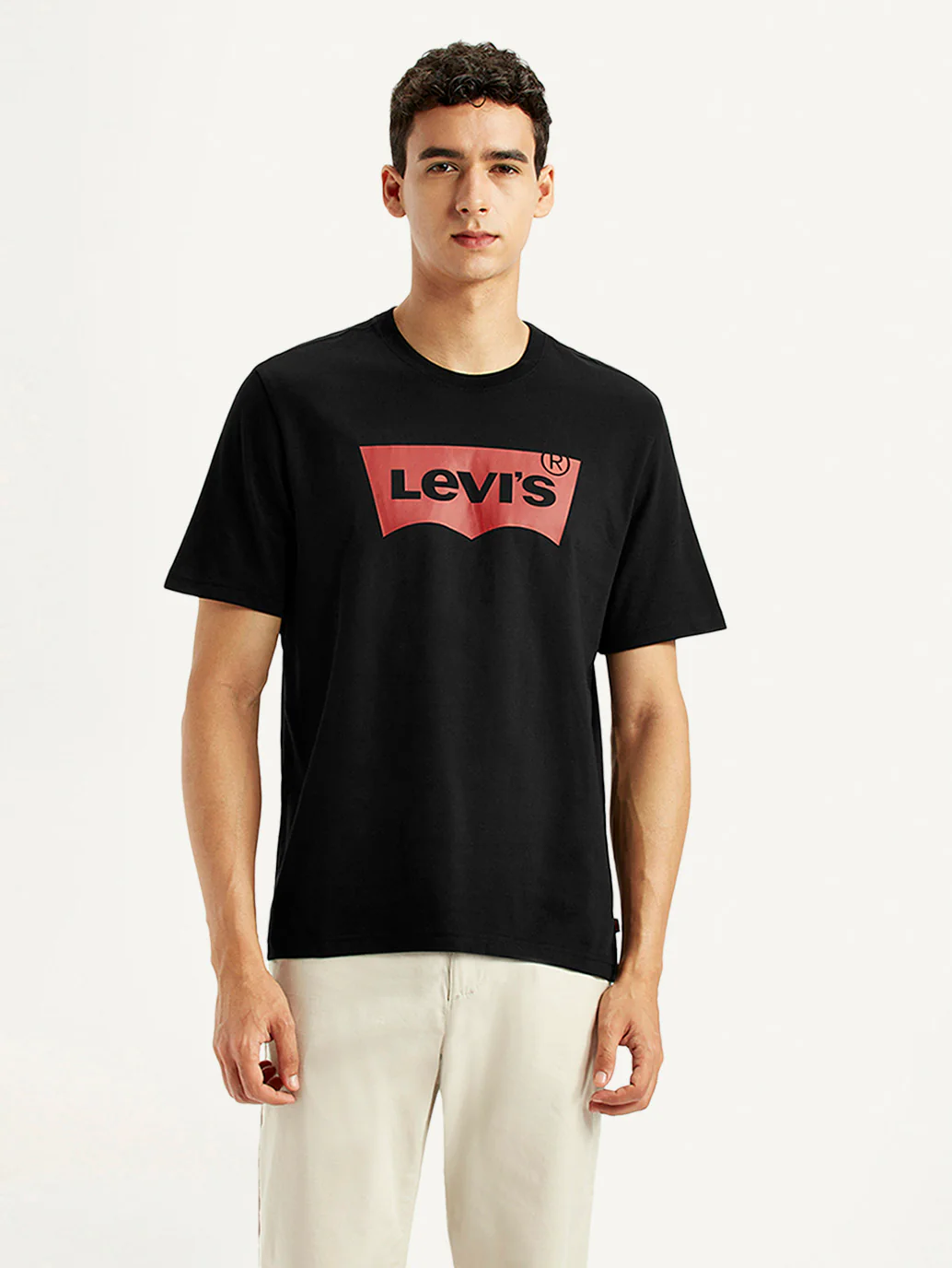 Men's Brand Logo Black Crew Neck T-shirt - Image 2