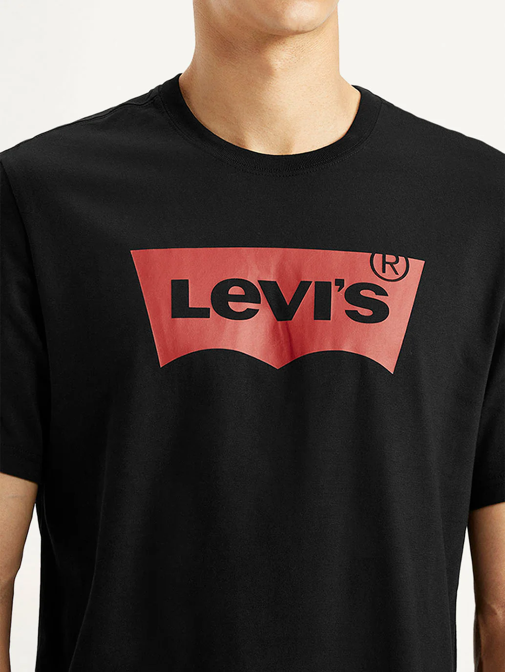 Men's Brand Logo Black Crew Neck T-shirt - Image 4