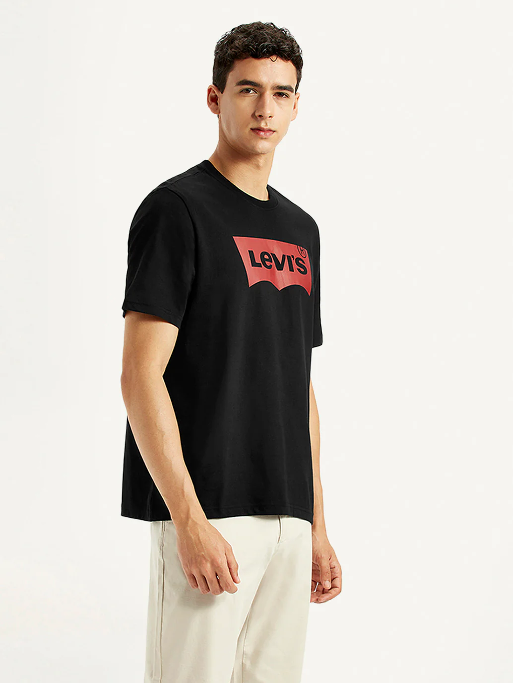 Men's Brand Logo Black Crew Neck T-shirt - Image 5