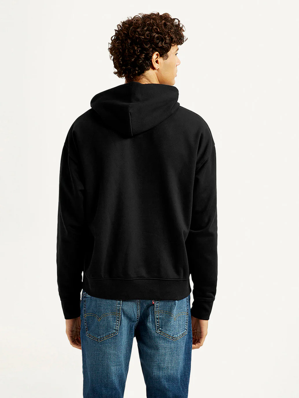 Men's Brand Logo Black Hooded Sweatshirt - Image 2