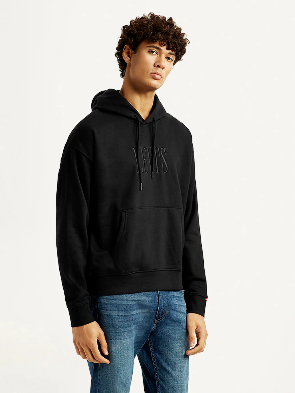 Men's Brand Logo Black Hooded Sweatshirt - Image 4