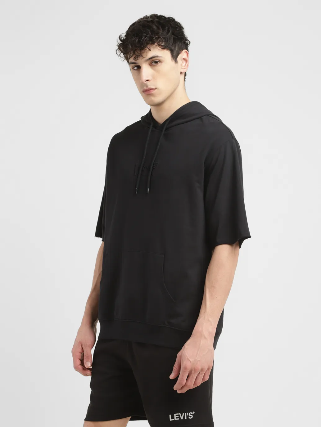 Men's Brand Logo Black Hooded Sweatshirt - Image 4