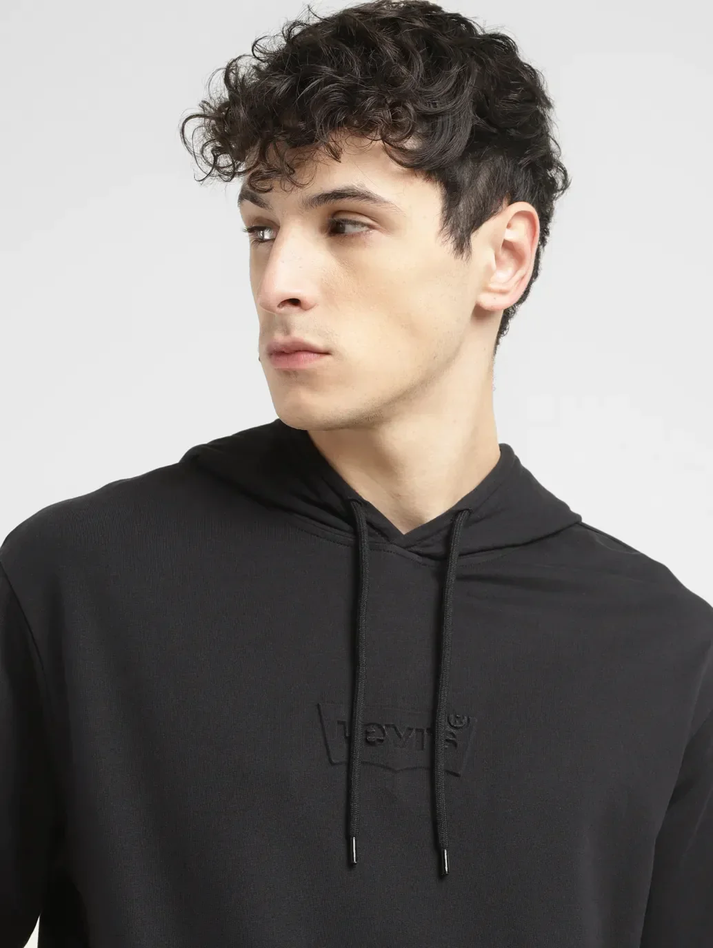 Men's Brand Logo Black Hooded Sweatshirt - Image 5