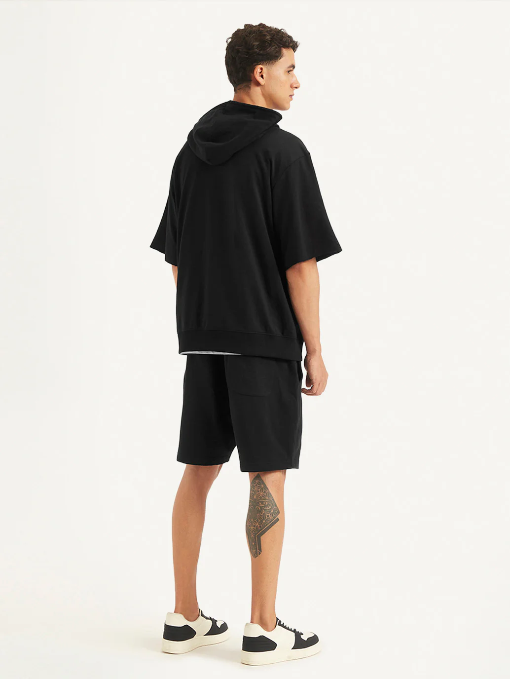 Men's Brand Logo Black Hooded Sweatshirt - Image 2