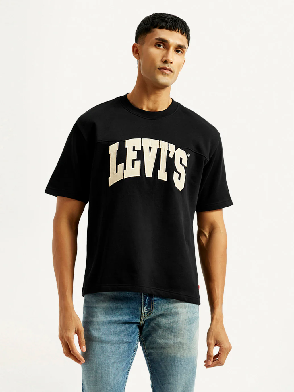 Men's Brand Logo Black Loose Fit T-Shirt - Image 3
