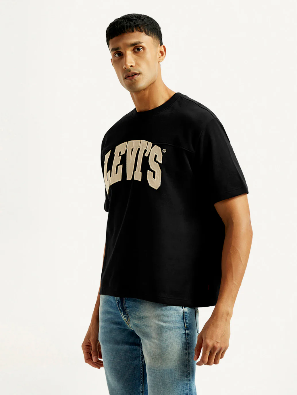 Men's Brand Logo Black Loose Fit T-Shirt - Image 6