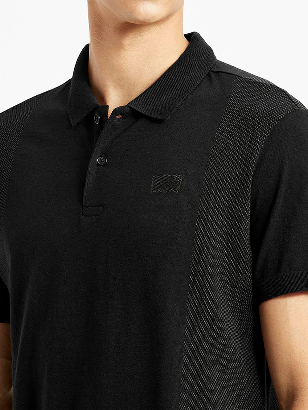 Men's Brand Logo Black Slim Fit Polo T-shirt - Image 4
