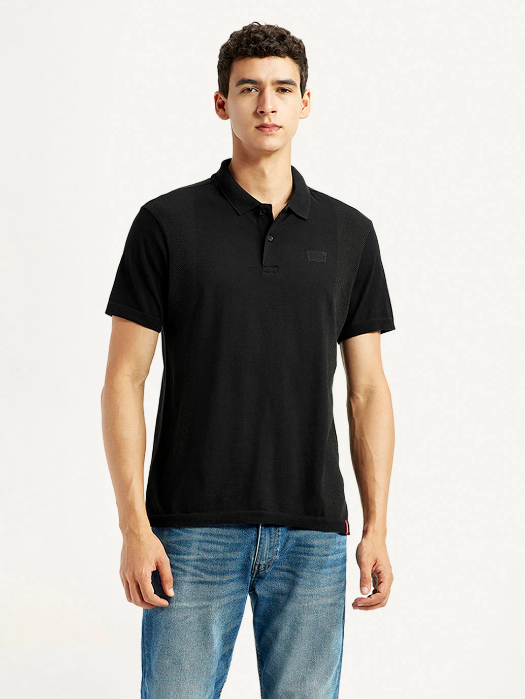 Men's Brand Logo Black Slim Fit Polo T-shirt - Image 5