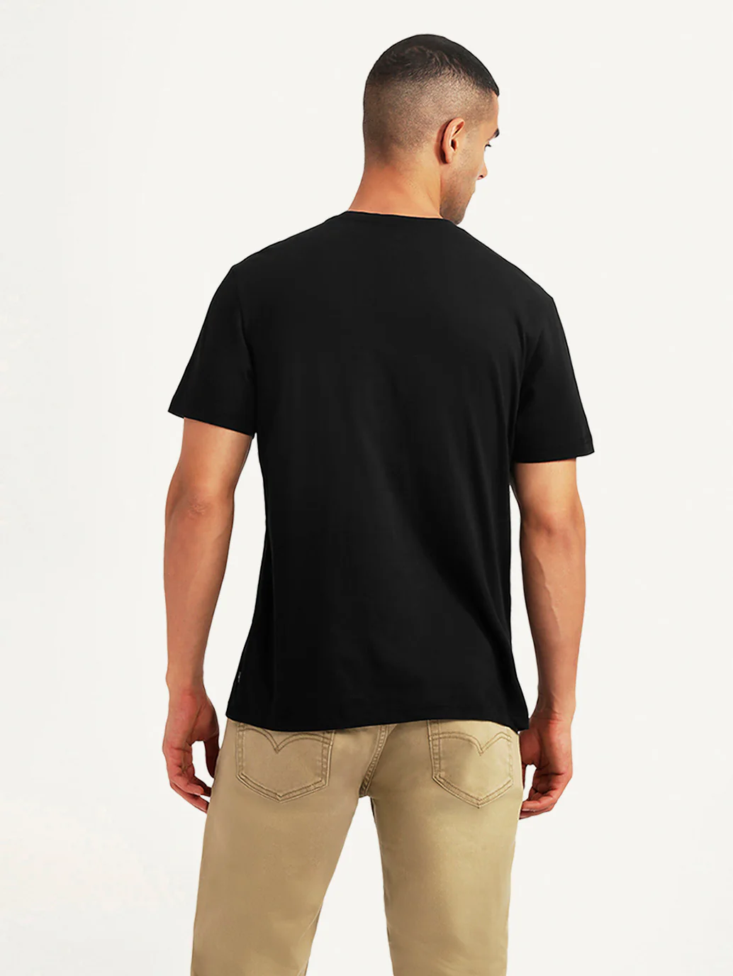 Men's Brand Logo Black Slim Fit T-shirt - Image 2
