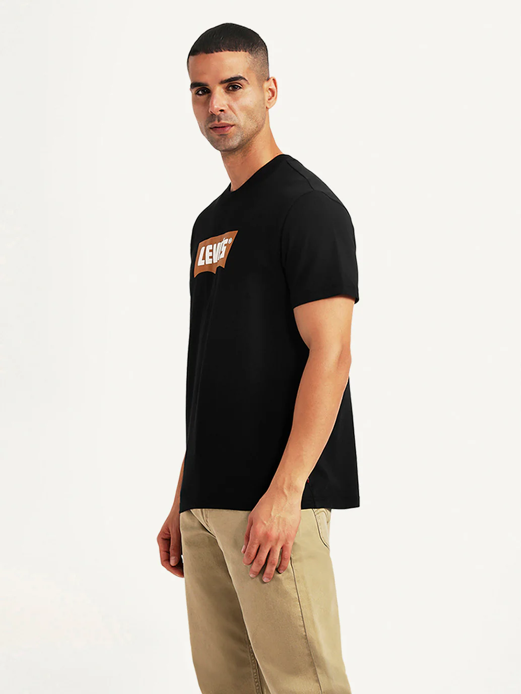 Men's Brand Logo Black Slim Fit T-shirt - Image 4