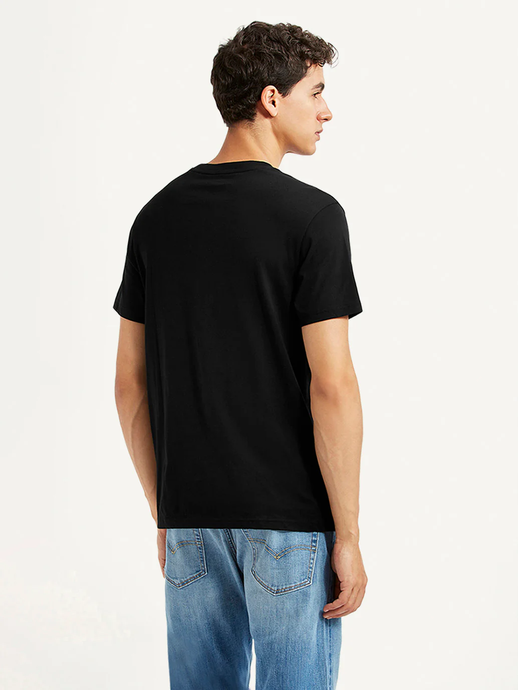Men's Brand Logo Black Slim Fit T-shirt - Image 2