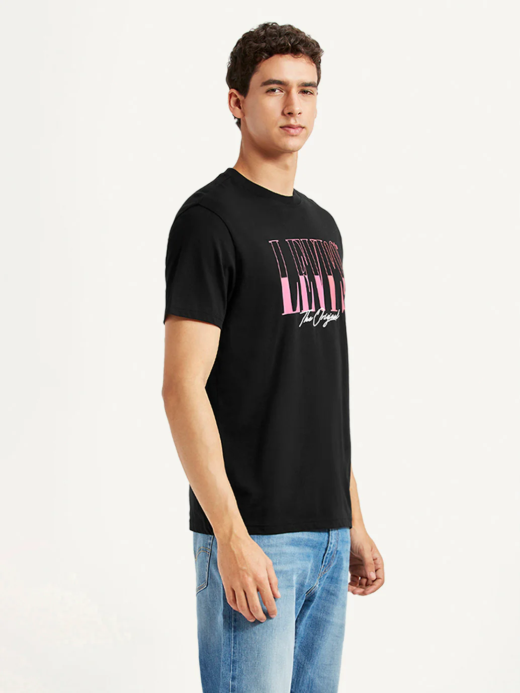 Men's Brand Logo Black Slim Fit T-shirt - Image 3
