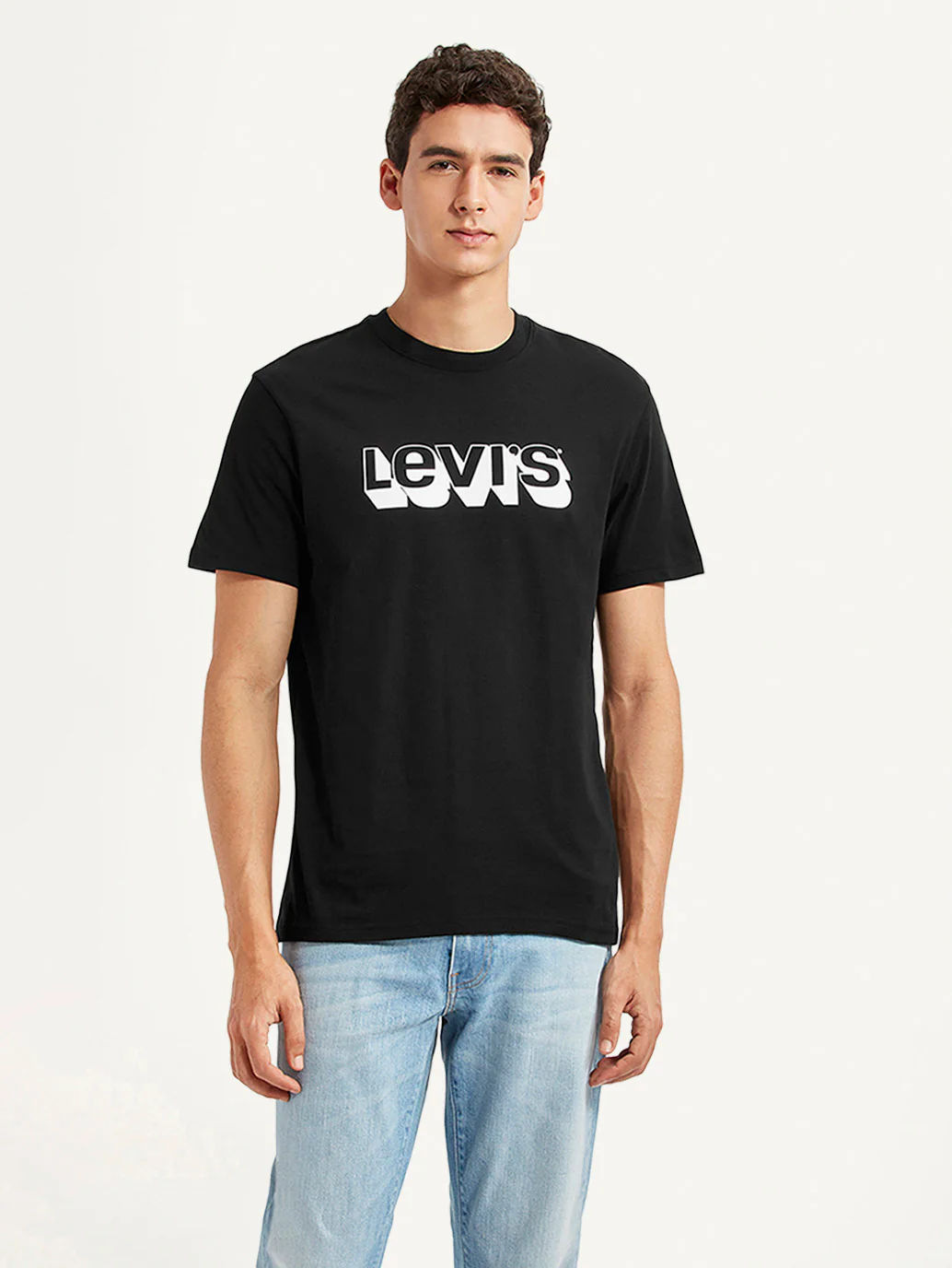 Men's Brand Logo Black Slim Fit T-shirt - Image 2
