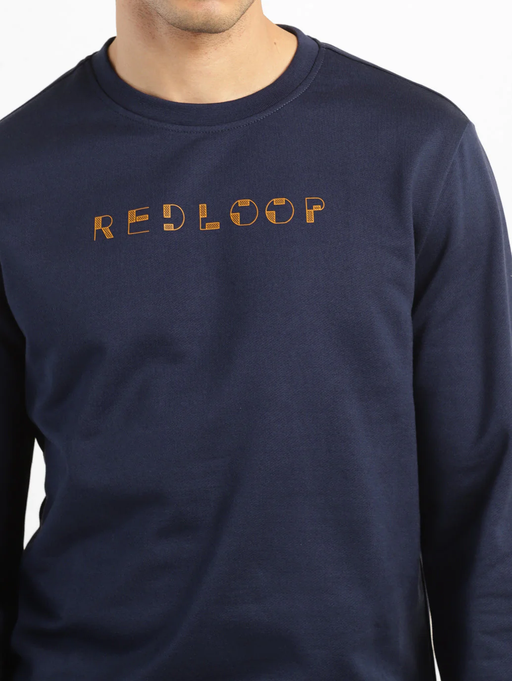 Men's Brand Logo Blue Crew Neck Sweatshirt - Image 5