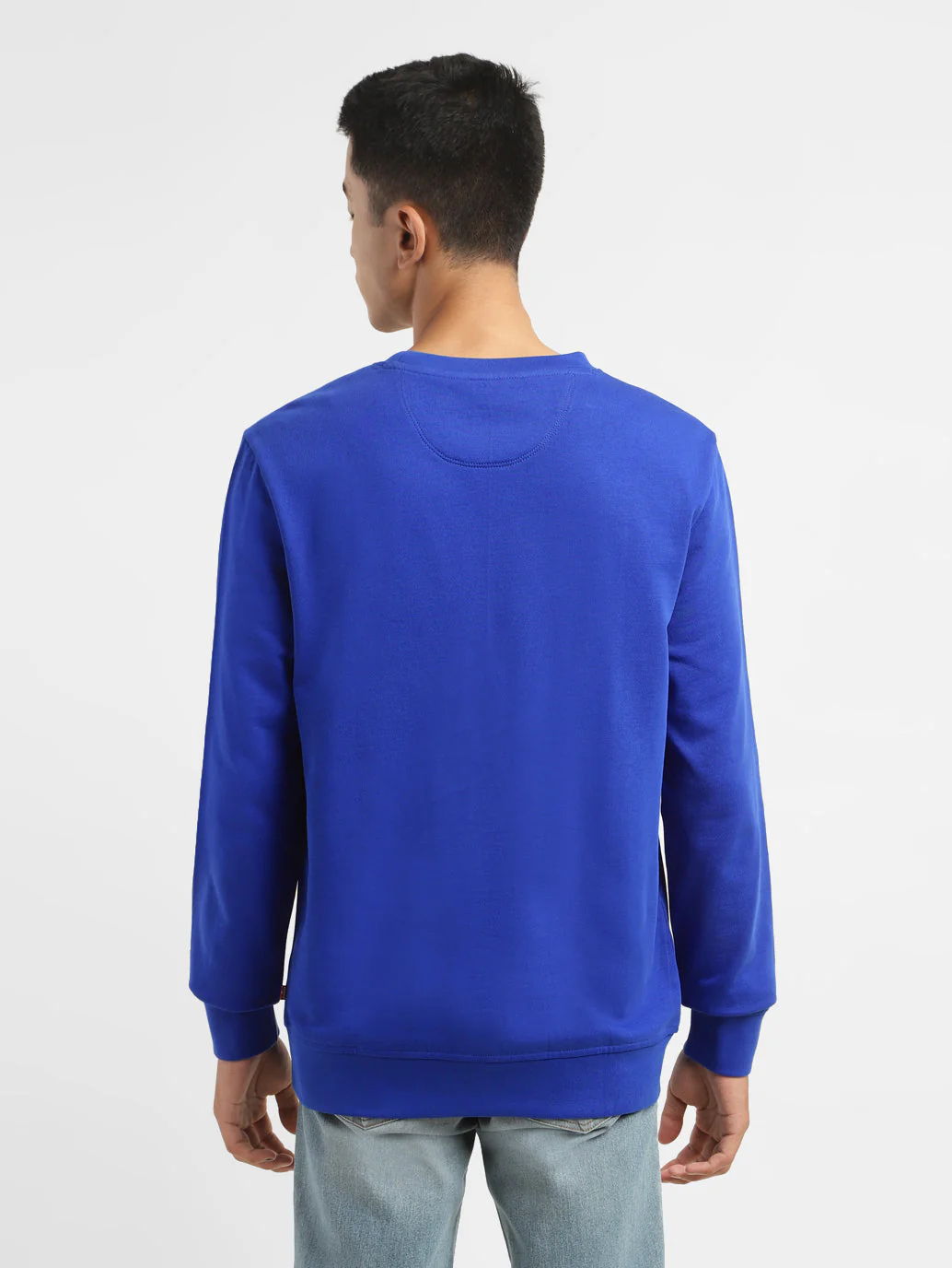 Men's Brand Logo Blue Crew Neck Sweatshirt - Image 3
