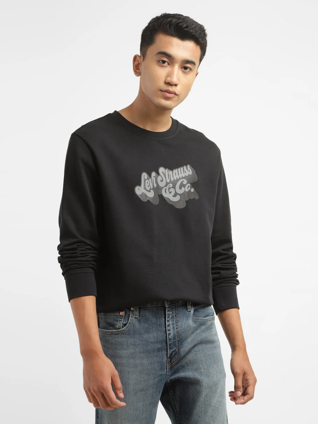 Men's Brand Logo Crew Neck Sweatshirt - Image 2