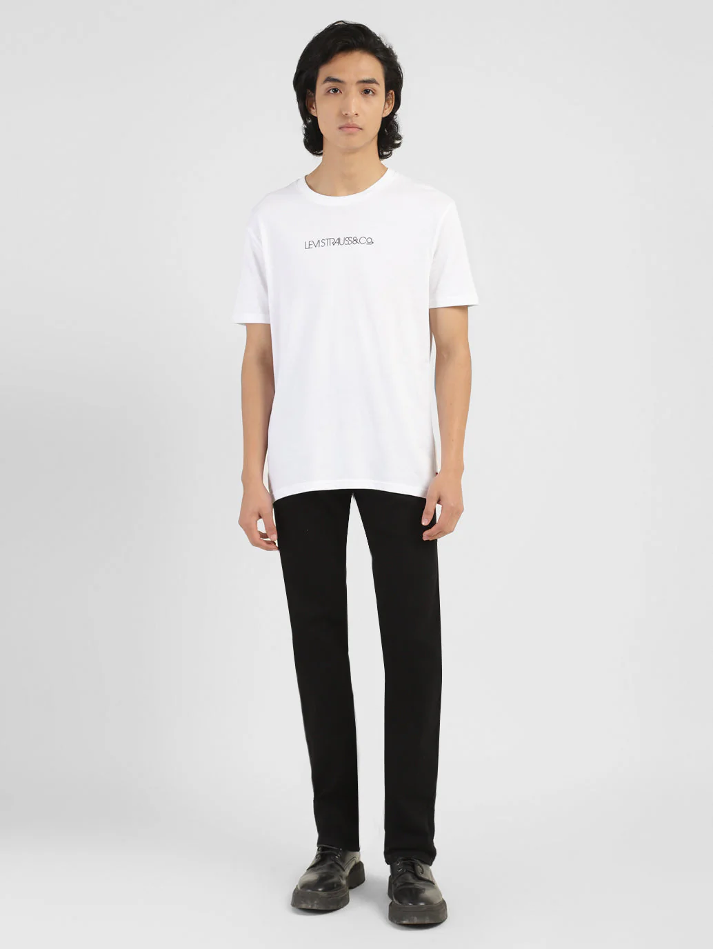 Men's Brand Logo Crew Neck T-shirt White - Image 5