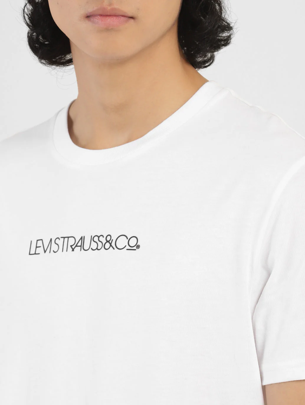 Men's Brand Logo Crew Neck T-shirt White - Image 6