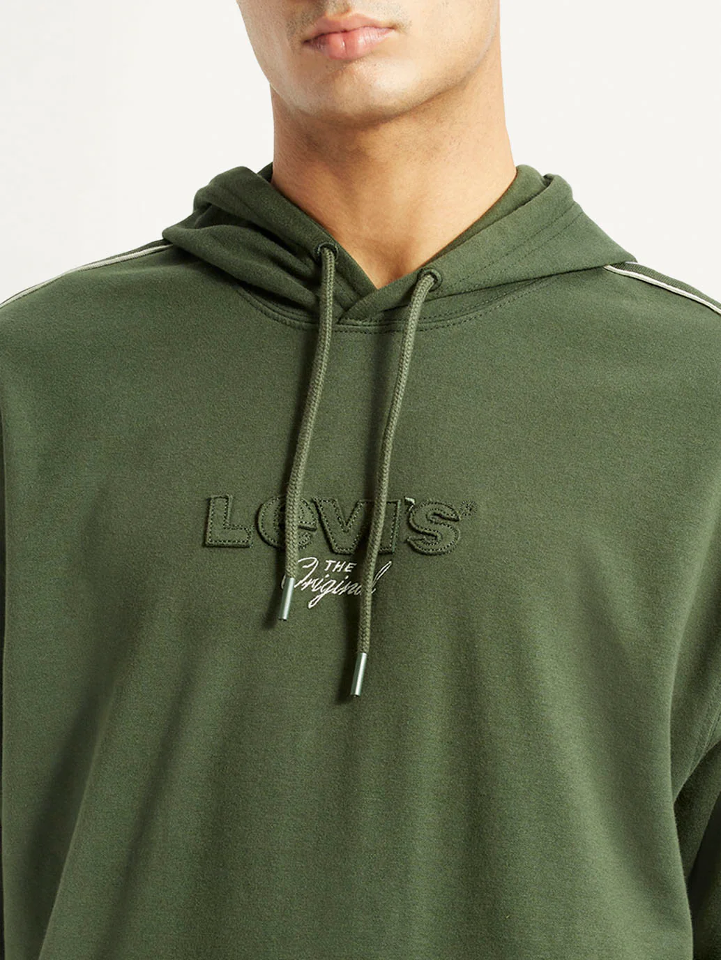 Men's Brand Logo Dark Green Hooded Sweatshirt - Image 4