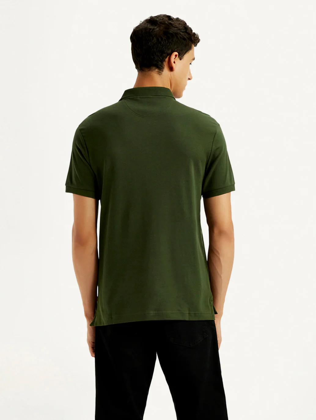 Men's Brand Logo Dark Green Slim Fit Polo T-shirt - Image 4