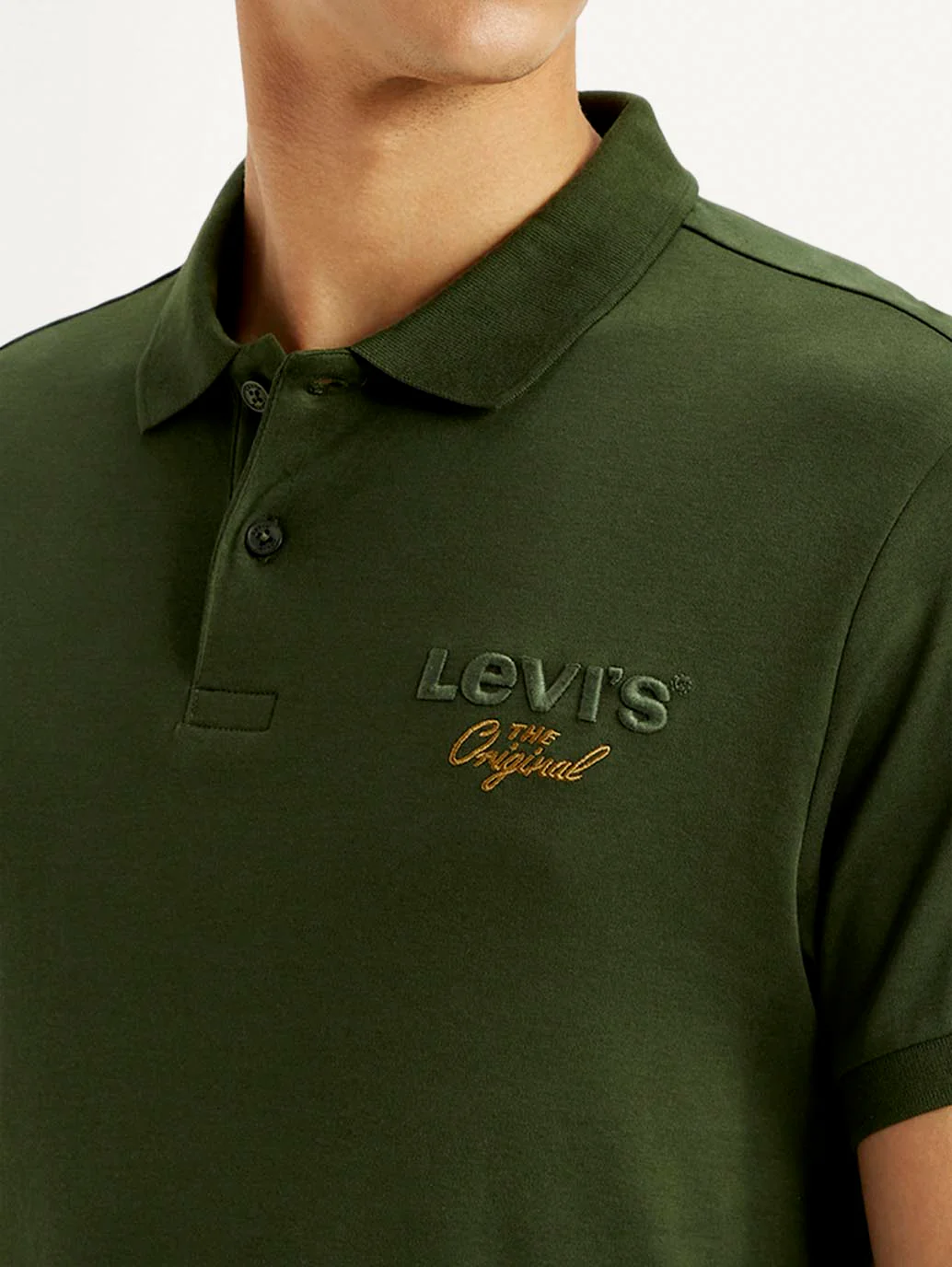 Men's Brand Logo Dark Green Slim Fit Polo T-shirt - Image 5