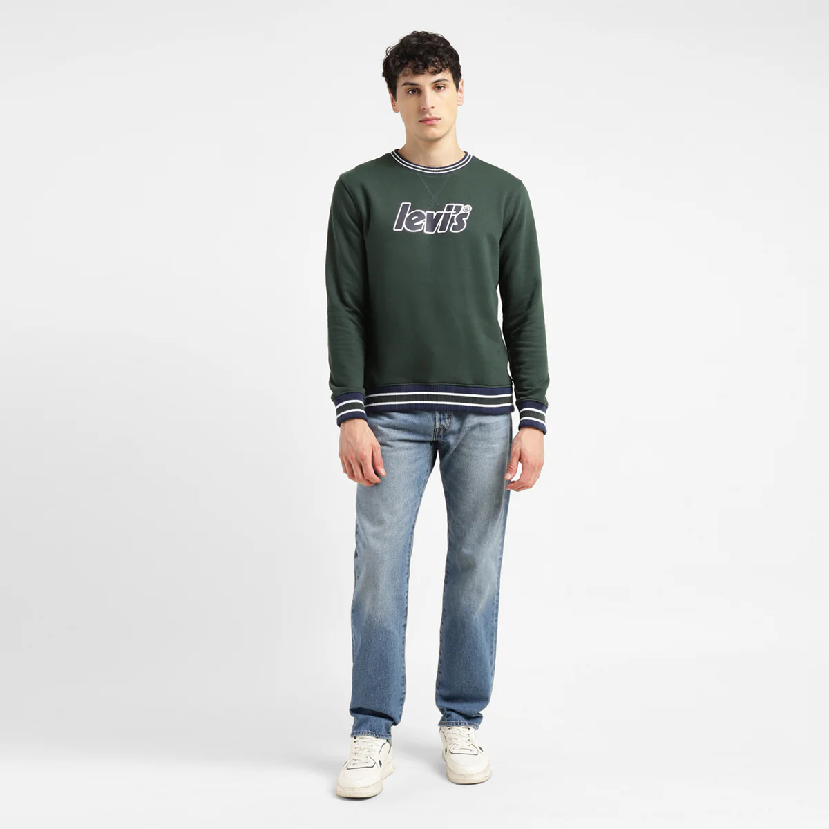 Men's Brand Logo Dark Crew Neck Sweatshirt - Image 3