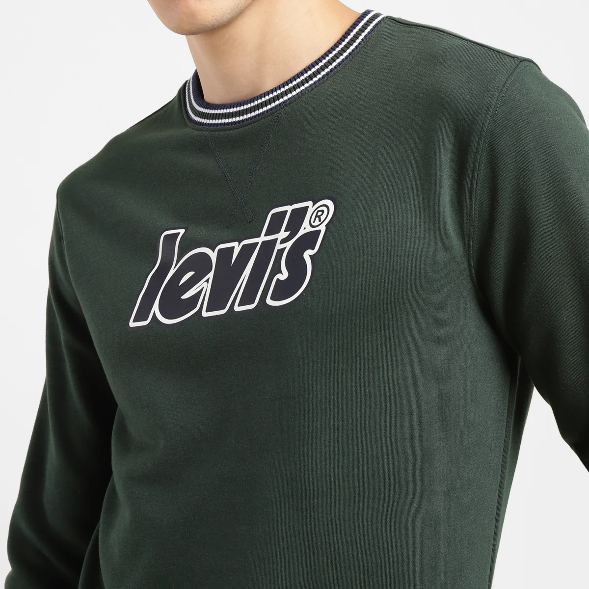 Men's Brand Logo Dark Crew Neck Sweatshirt - Image 4
