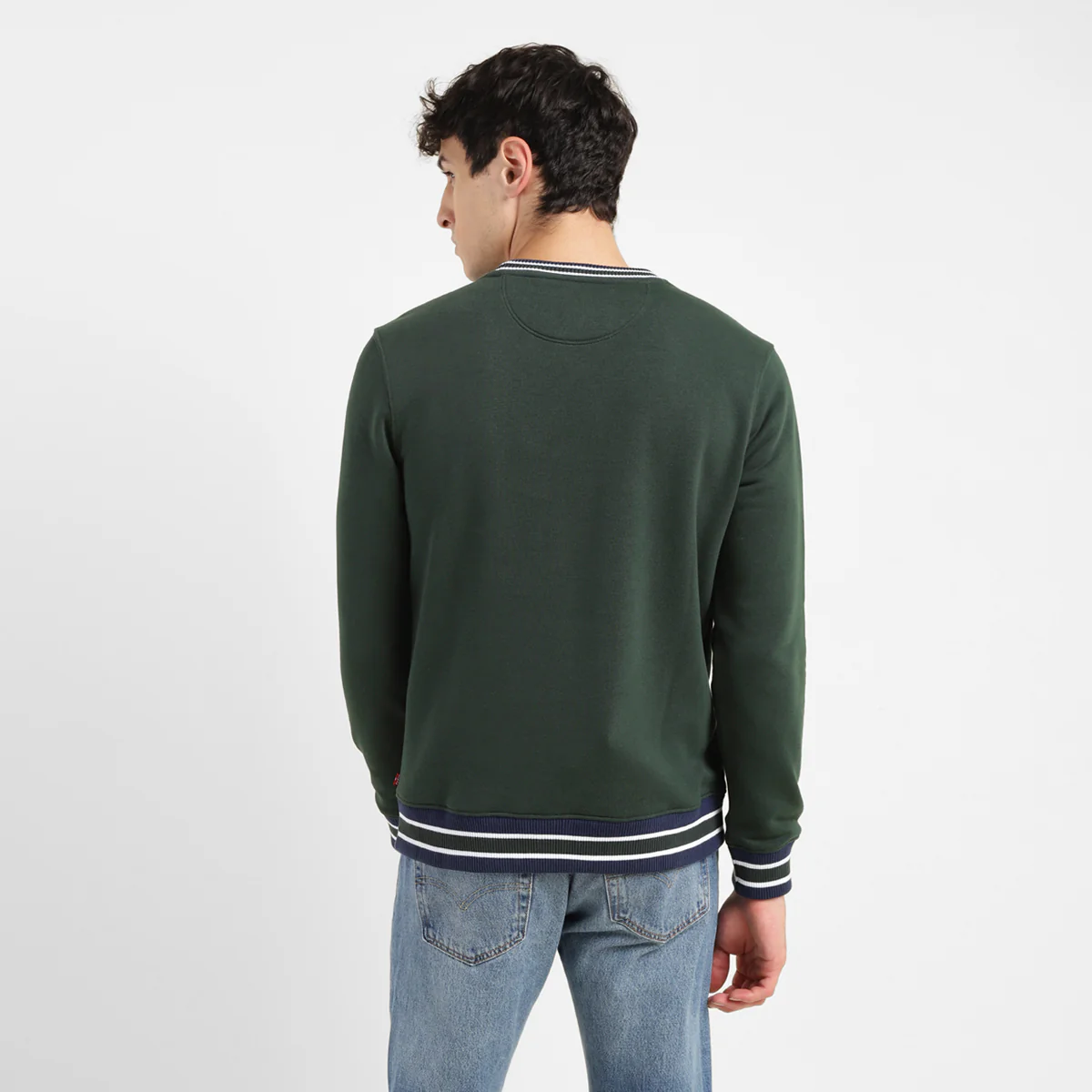 Men's Brand Logo Dark Crew Neck Sweatshirt - Image 6