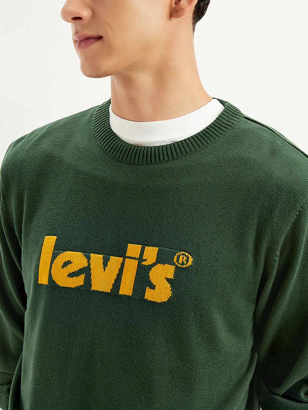 Men's Brand Logo Green Crew Neck Sweater - Image 5