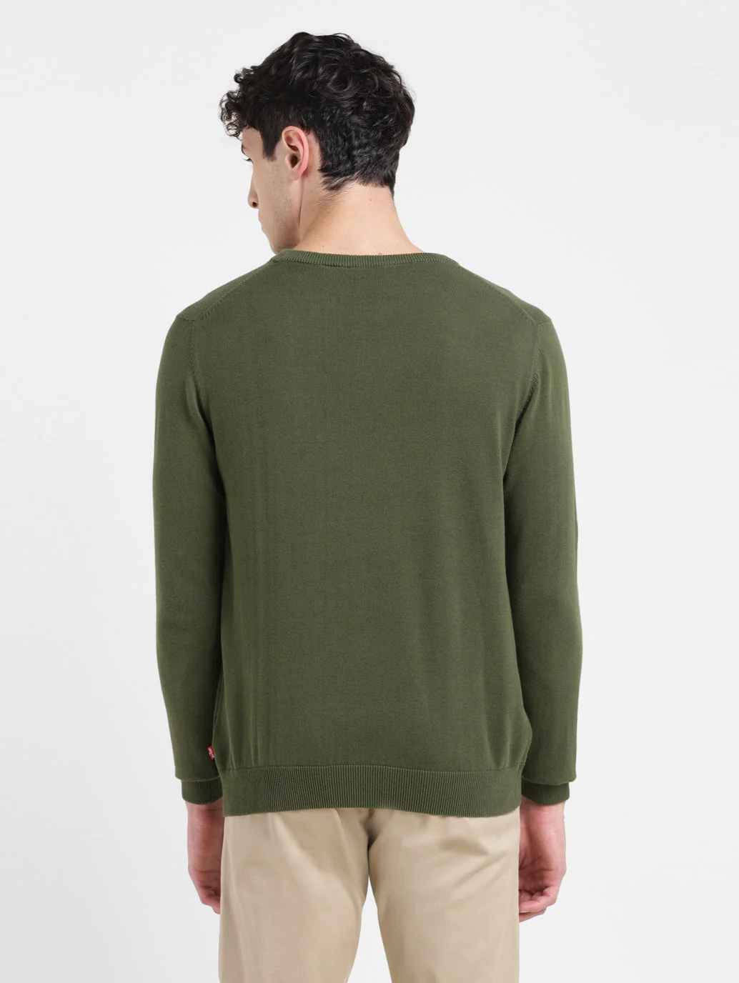 Men's Brand Logo Green Crew Neck Sweater - Image 3