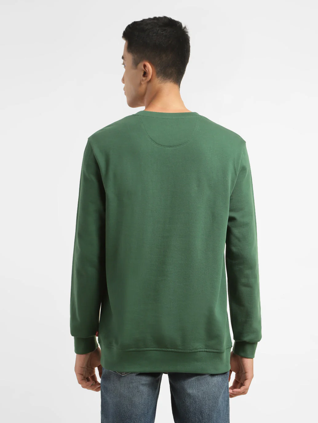 Men's Brand Logo Green Crew Neck Sweatshirt - Image 3