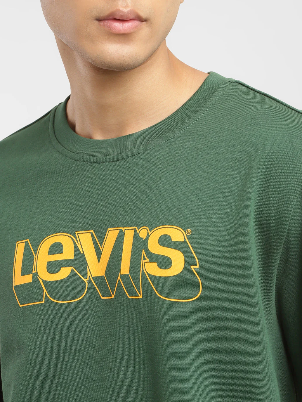 Men's Brand Logo Green Crew Neck Sweatshirt - Image 5