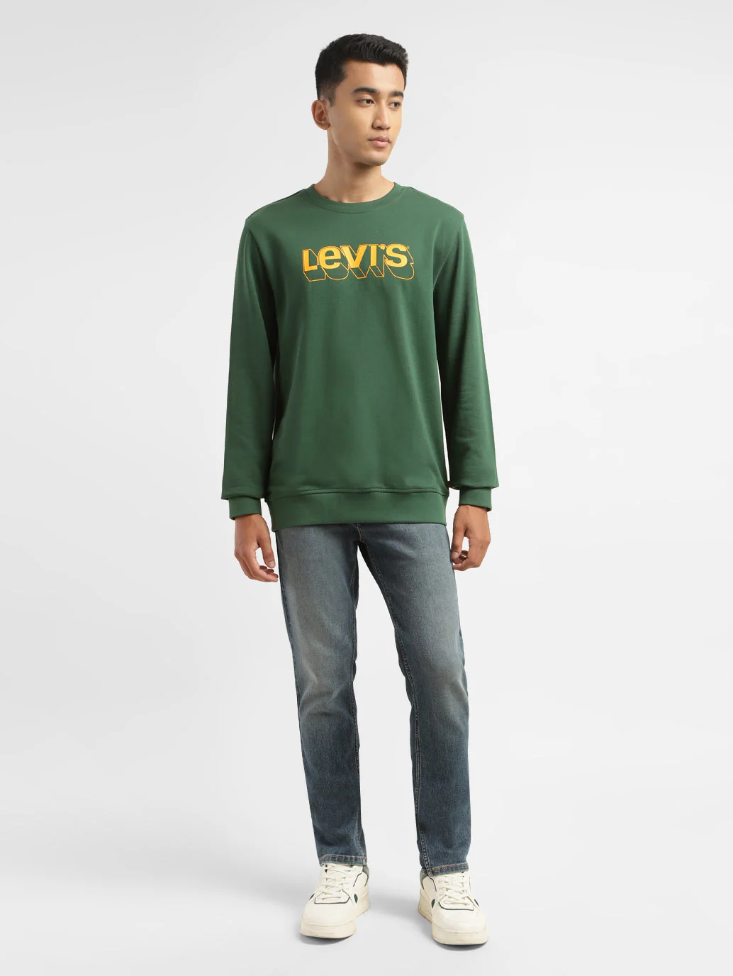 Men's Brand Logo Green Crew Neck Sweatshirt - Image 6
