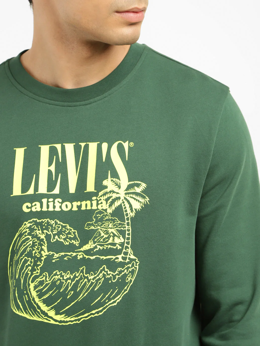 Men's Brand Logo Green Crew Neck Sweatshirt - Image 5